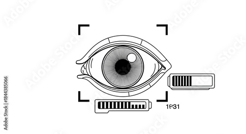 Stylized biometric eye scan vector design representing futuristic security authentication system