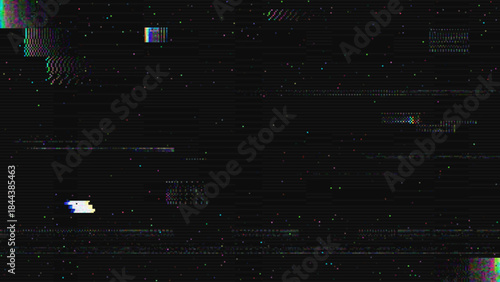 Retro VHS Glitch Screen Effect. Abstract Technology Background