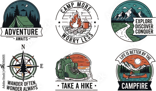 Vector art set of vintage labels and grunge rubber stamps featuring tree and food icons as a design symbol illustration