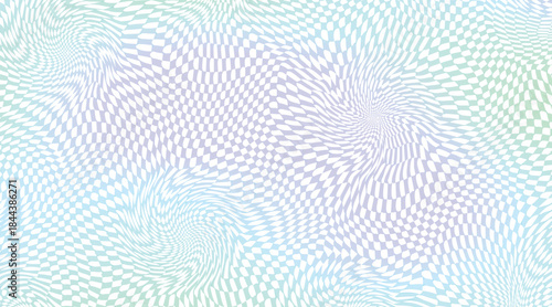 Vector illustration of abstract hypnotic swirl pattern with distortion effect on pastel gradient colored background