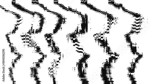 Retro VHS Glitch Texture Background. Isolated on white background