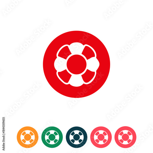 Life buoy vector icon illustration, safety icon - sea belt sign - help icon