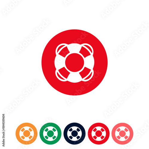 Life buoy vector icon illustration, safety icon - sea belt sign - help icon