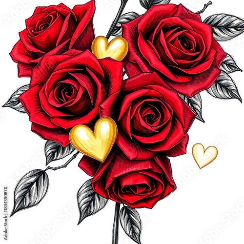 Minimal Valentine’s Day Love Background Illustration