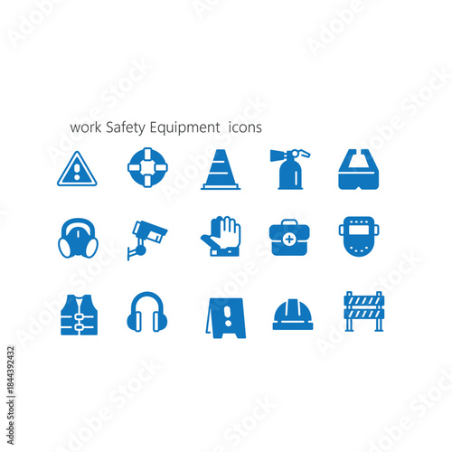 set of Safety Equipment  icons , workers vector icon, safety, industry signs 