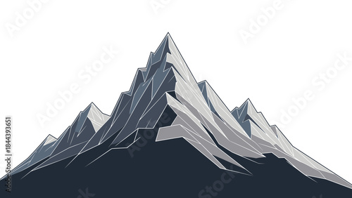Illustration of a Snow Capped Mountain Peak.