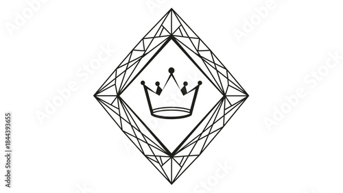 Geometric Crown Logo Design Element.