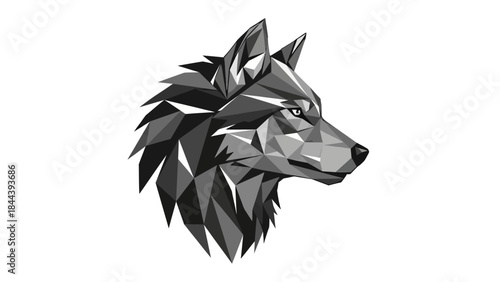 Geometric Wolf Head Illustration Artwork Design.