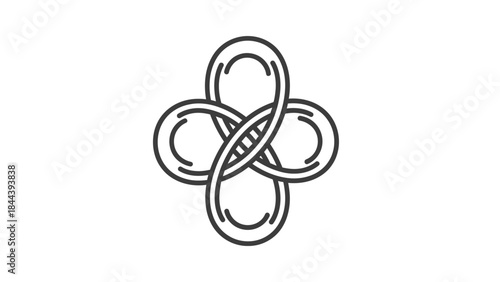 Black Celtic Knotwork Design Element Illustration.