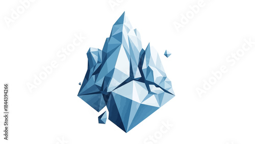 Blue Crystal Iceberg 3D Rendered Illustration.