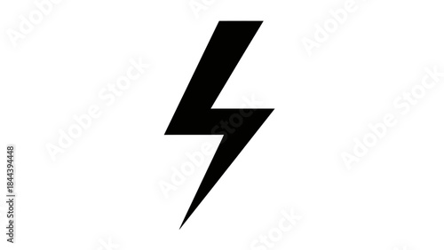 Black Lightning Bolt Symbol Isolated.