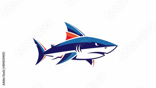 Blue Shark Illustration Side View.