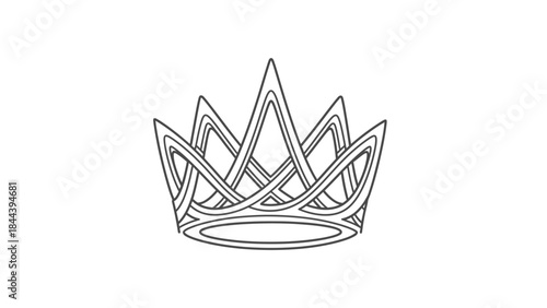 Black and White Crown Illustration Design.