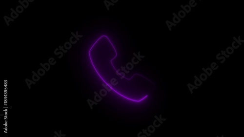 Wallpaper Mural pink Glowing Call Icon Animation on Mobile Phone Screen – Incoming Call Concept on Black Background Torontodigital.ca