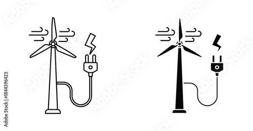 Wind energy icon graphic design. Vector icon illustrations