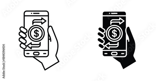Wire transfer money icon graphic design. Vector icon illustrations