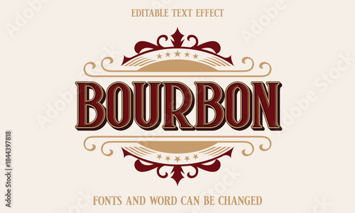 Bourbon vintage editable text effect