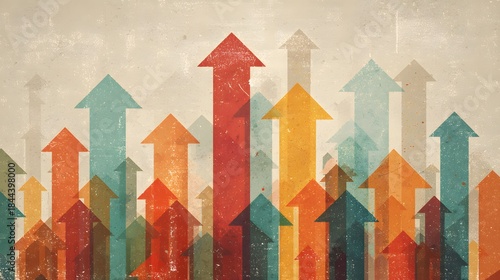Infographic background illustrating social reach growth with arrows