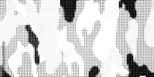 Abstract halftone camo seamless texture. Camouflage seamless dotted pattern. Stained camo halftone background. Abstract military endless texture for army and hunting textile print.