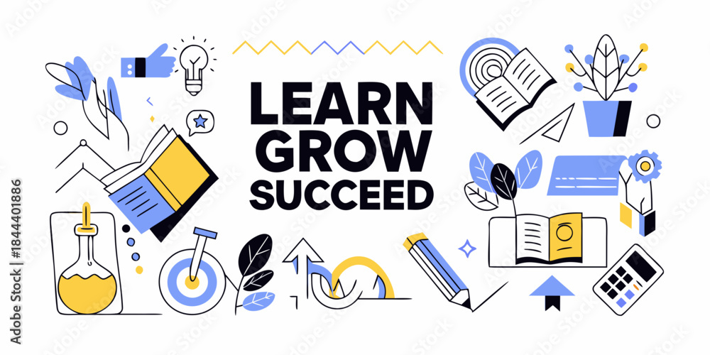 Ταπετσαρία Education and self improvement concepts with books lightbulb and growth imagery