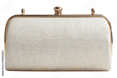 Clutch Purse with Metallic Clasp Facing Forward on White Background