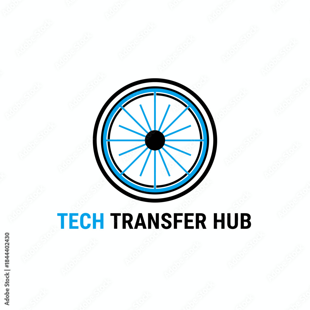 Obraz premium Modern Technology Bicycle Wheel Hub Logo