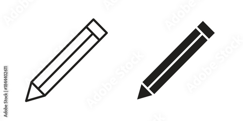 Pencil icon flat and stroke collection for ui ux work.