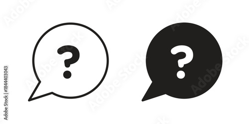 Question icon flat and stroke collection for ui ux work.