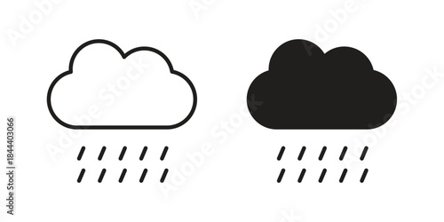 Rain icon flat and stroke collection for ui ux work.