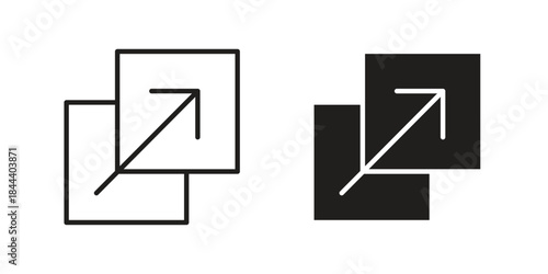 Resize icon flat and stroke collection for ui ux work.