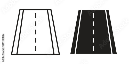 Road icon flat and stroke collection for ui ux work.