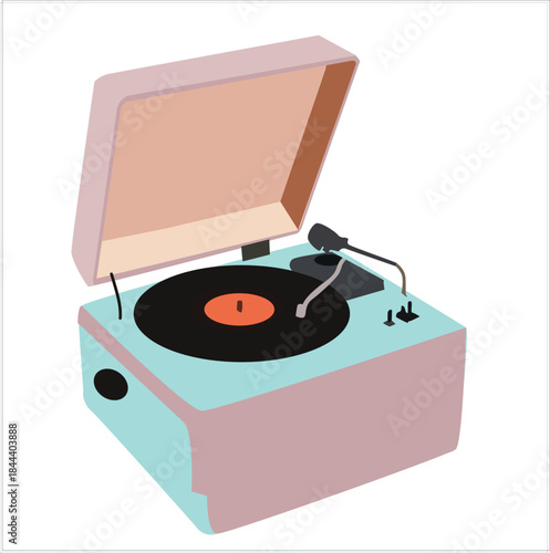 record player. Record player with vinyl. Turntable vinyl record player,

