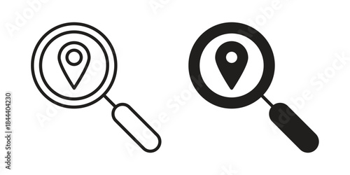 Search Location icon flat and stroke collection for ui ux work.