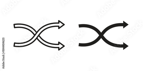 Shuffle icon flat and stroke collection for ui ux work.