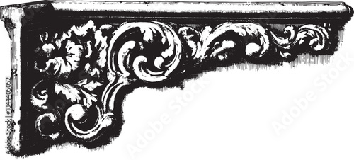 Cornice design in classic style, detailed vector illustration. This elegant element enhances architectural projects and interior design.