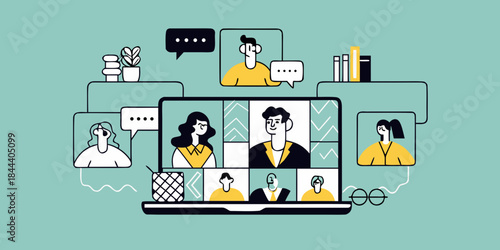 People connecting via video conference on a laptop illustrating remote collaboration