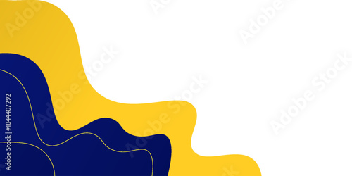 blue And yelloe Modern Luxury Wavy Border With Line Decoration