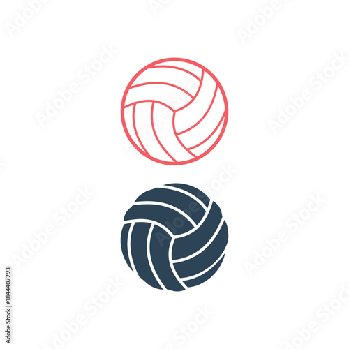 Volleyball icons set logo template design illustration