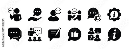 Customer service information feedback communication support assistance client consulting icon vector illustration