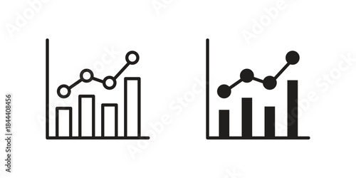 Stats icon set. Outline symbol editable.