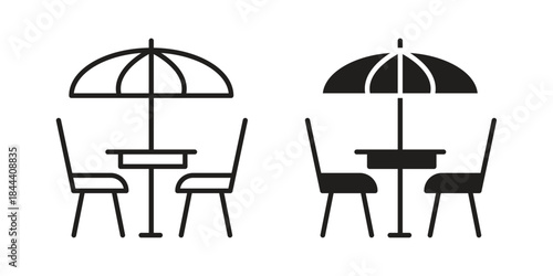Terrace icon set. Outline symbol editable.