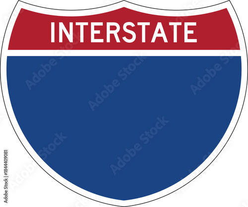 Interstate Blank Number Sign Editable Design Vector