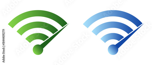 Wi-Fi icon with arrow. Internet, network. Communication and connectivity. Wireless technologies. Vector illustration