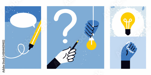 From idea conception to bright innovation a visual storytelling sequence