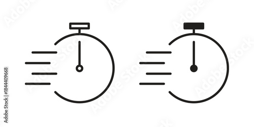Time fast icon set. Outline symbol editable.