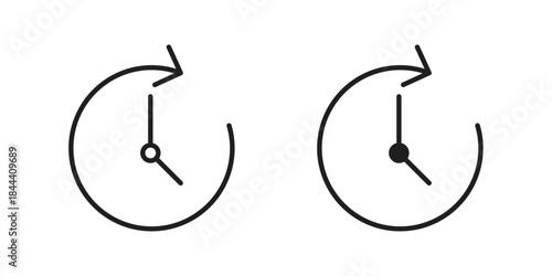 Time forward icon set. Outline symbol editable.