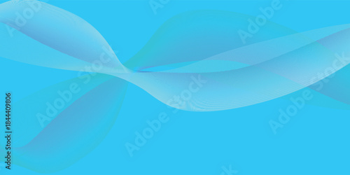 Abstract waves for design. Stylish line art background. Vector illustration. Waves with lines created using the blend tool. Curved wavy lines, smooth lines.