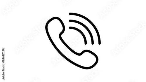 Minimalist Outline Phone Call Pop Up Animation 4K Transparent Background