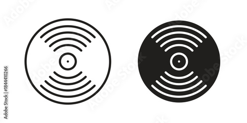 Vinyl icon set. Outline symbol editable.