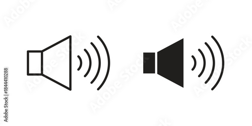 Volume icon set. Outline symbol editable.